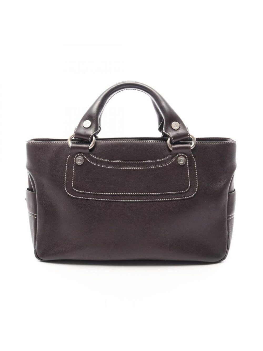 Celine Handbag Boogie Bag Dark Brown Leather